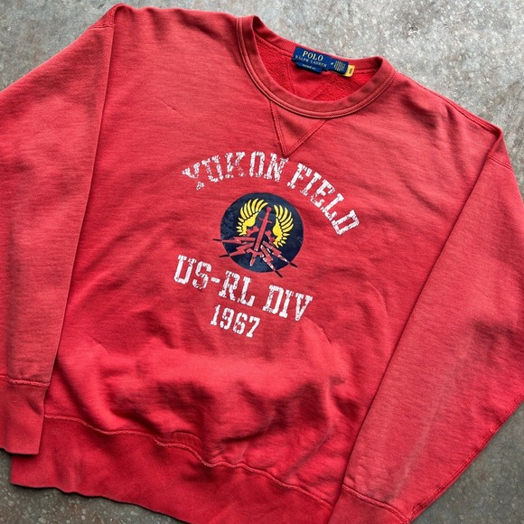 Polo Ralph Lauren Yukon Field US-RL DIV 1967 Red Graphic Sweatshirt Mens Medium - Picture 2 of 9